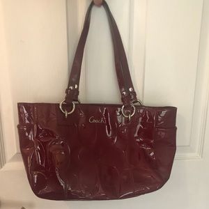 Coach shiny leather red bag
